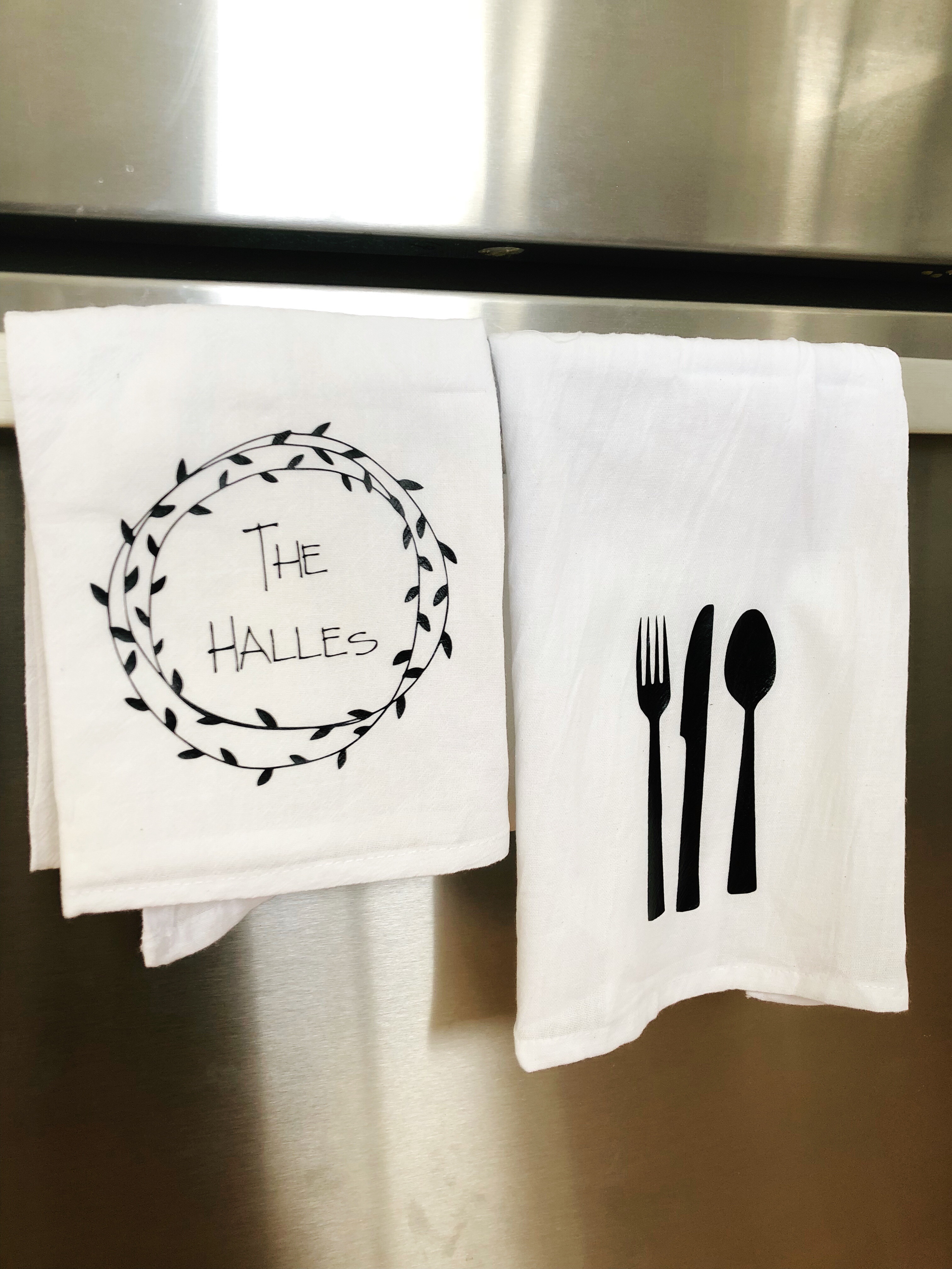 Details about   Embroidered Tea Towels OR Flour Sack Tea Towels with heat transfer vinyl 
